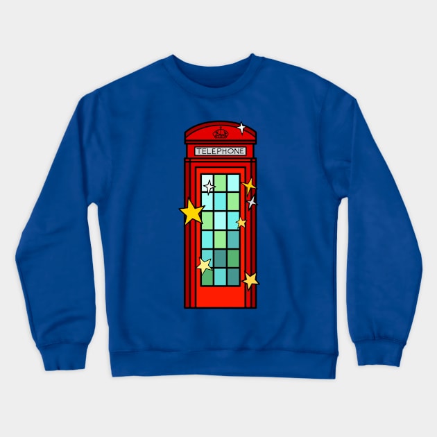 London's Red Telephone Box Crewneck Sweatshirt by Kelly Louise Art